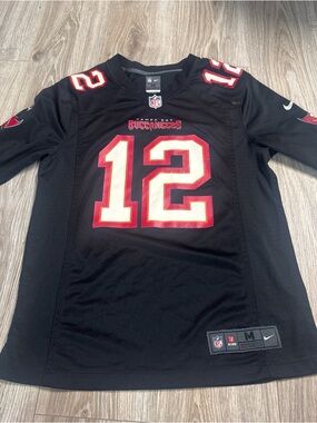 NFL Tampa Bay Buccaneers #12 Black Jersey with Red and White Accents
